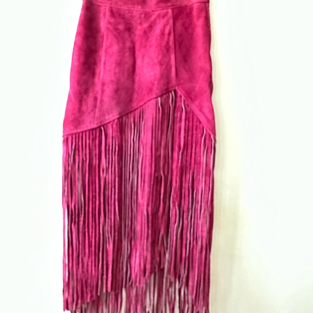 Free People Berry Fringe Midi Skirt